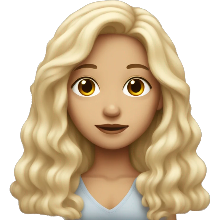 Light-skinned girl with long hair emoji