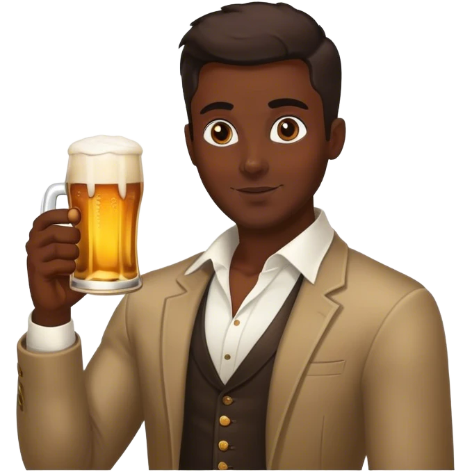 Stylish Dark Black Guy with Beer  emoji