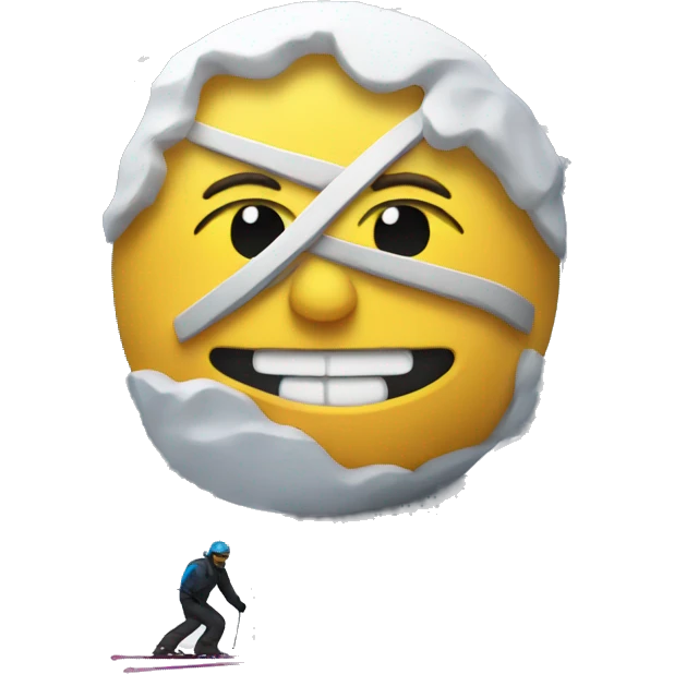 large sculpture on ski mountain emoji
