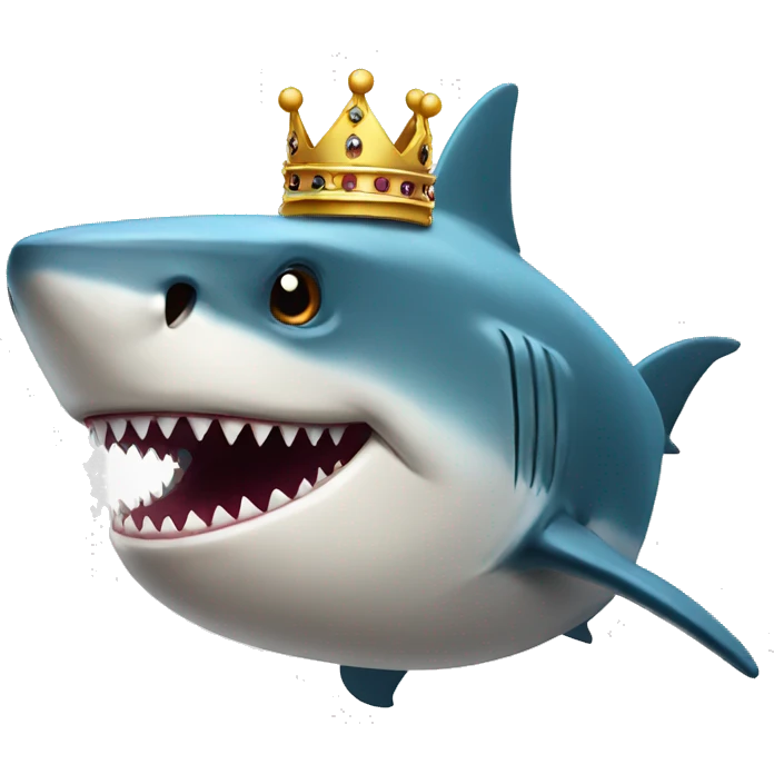 Shark wearing a crown emoji