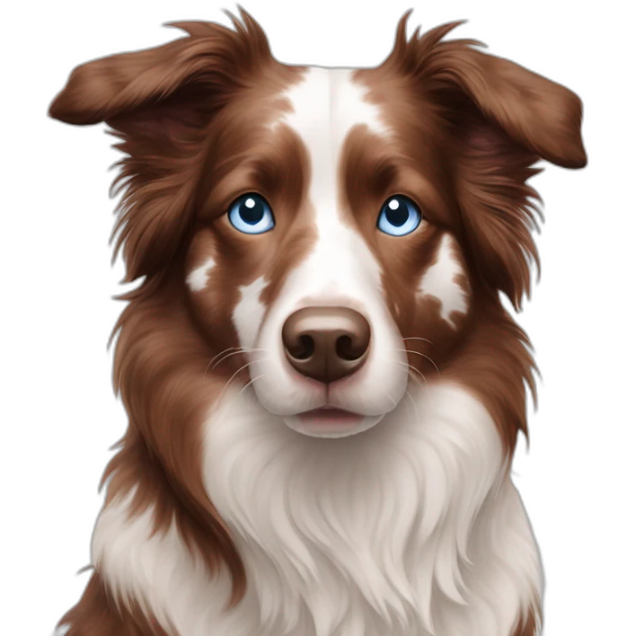 red merle border collie speckled face blue eyes emoji