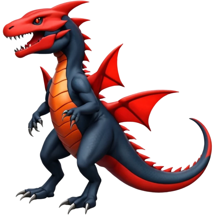 Yveltal-Garchomp-Salandit-Fakémon-hybrid-creature (full body)  emoji