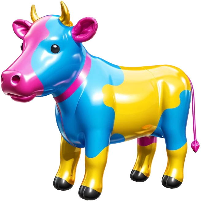   jeff koons style inflatable SPAM cow sculpture  emoji