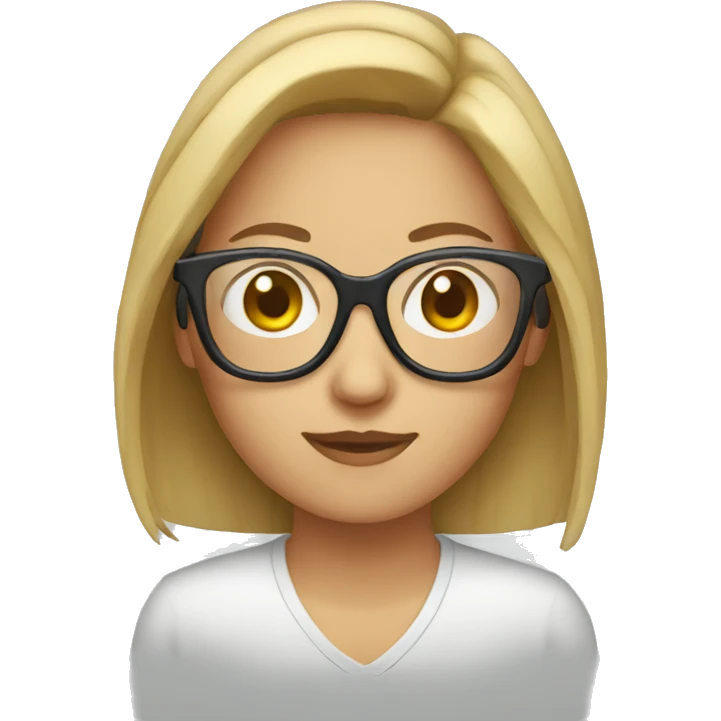 female glasses blind emoji