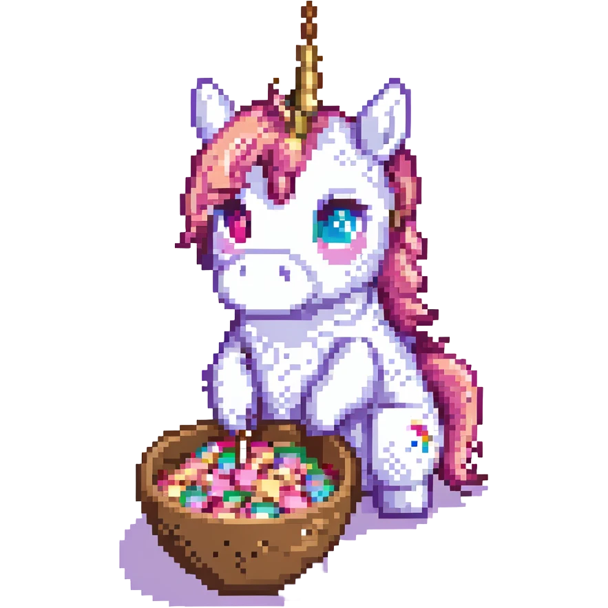 unicorn drinking Cocoa Puff cereal emoji