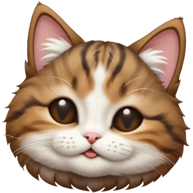 dark brown tabby and white small cat in funny positions upside down with eyes closed emoji