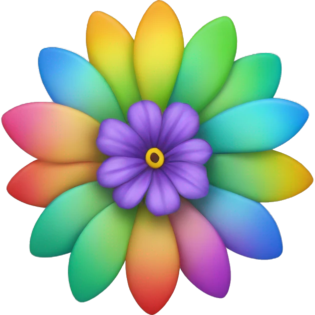 Rainbow colour Flower  emoji