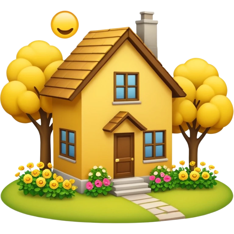 a home which has garden like and the home has slack emoji, emoji
