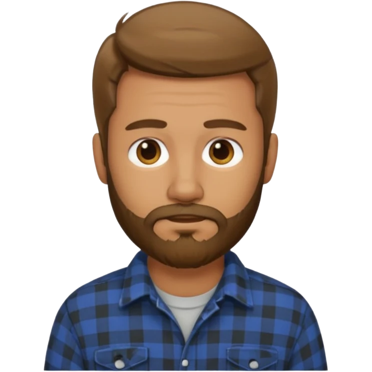 Hombre, barba,rubio oscuro, camisa franela emoji