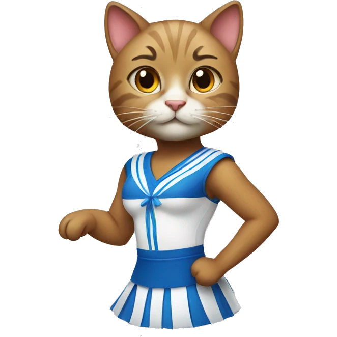 cat dressed in a cheerleader costume emoji