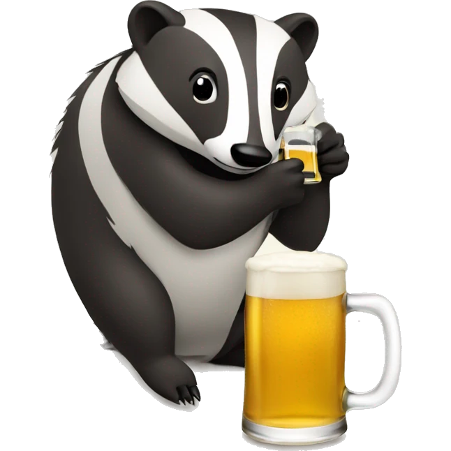 badger drinking beer emoji