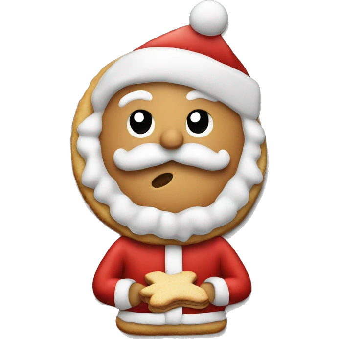Santa clause with a Christmas biscuit  emoji