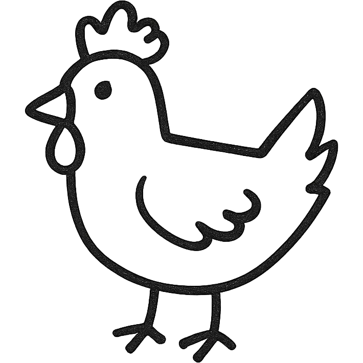 chicken icon, geometric shapes, stylized, professional look emoji