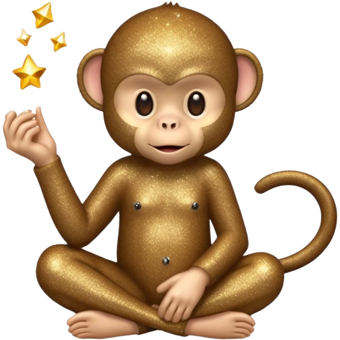 glitter monkey silence brown emoji