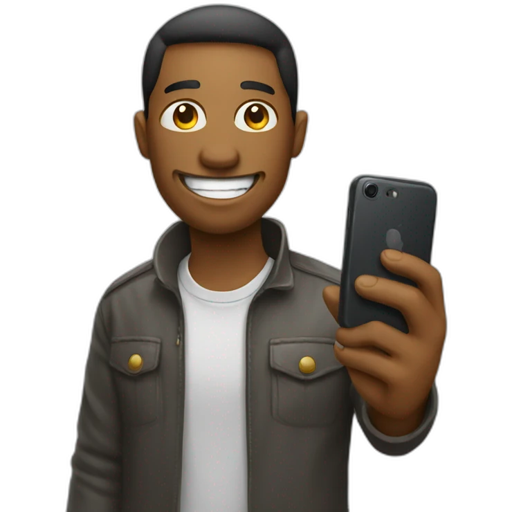 Taking picture with phone emoji