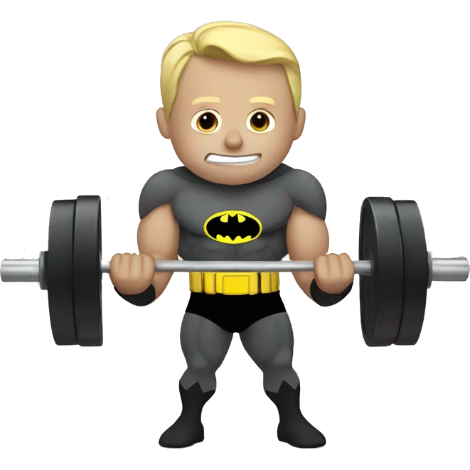 batman lifting weights emoji