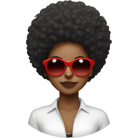 cool afro girl with red sunglasses emoji