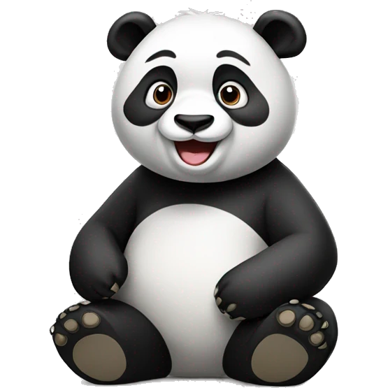 sitting happy panda emoji