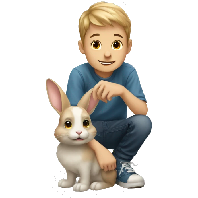 a boy and a rabbit emoji