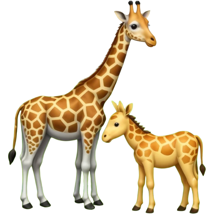 Giraffe and donkey butt to butt emoji