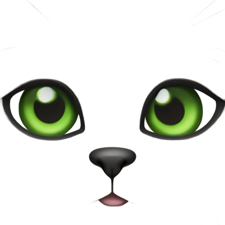 Really fat black cat with green eyes emoji