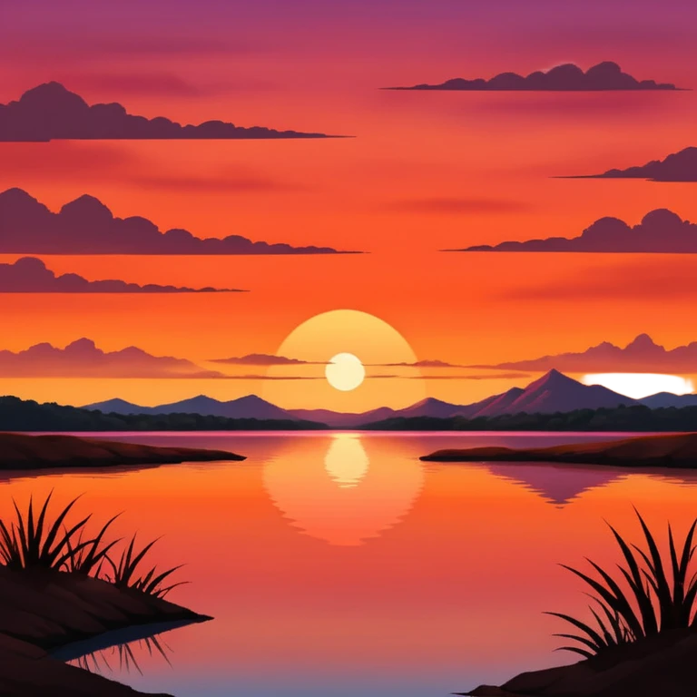 sunset in lake in Texas emoji