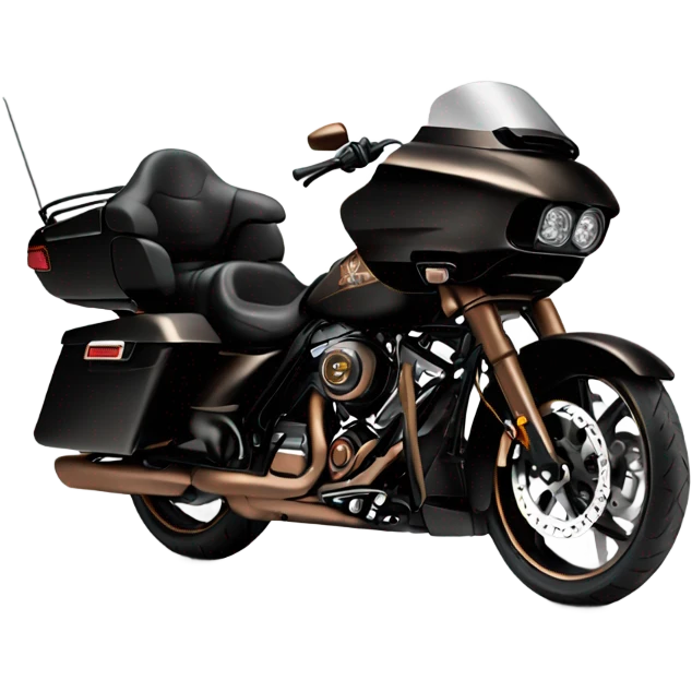 Black Harley Road glide with bronze rims emoji