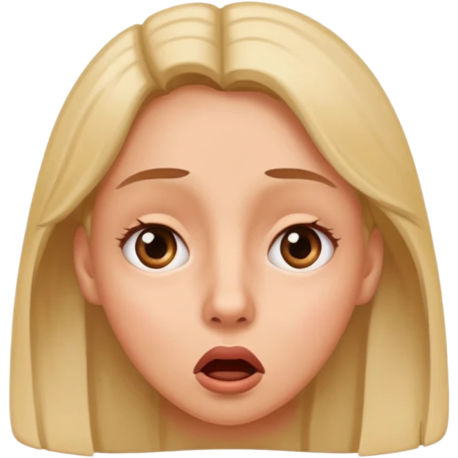 woman surprised and uncomfortable with nostrils flared emoji