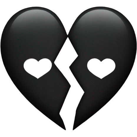 black heart two halves emoji