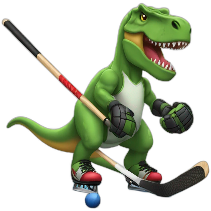 T-rex street hockey emoji
