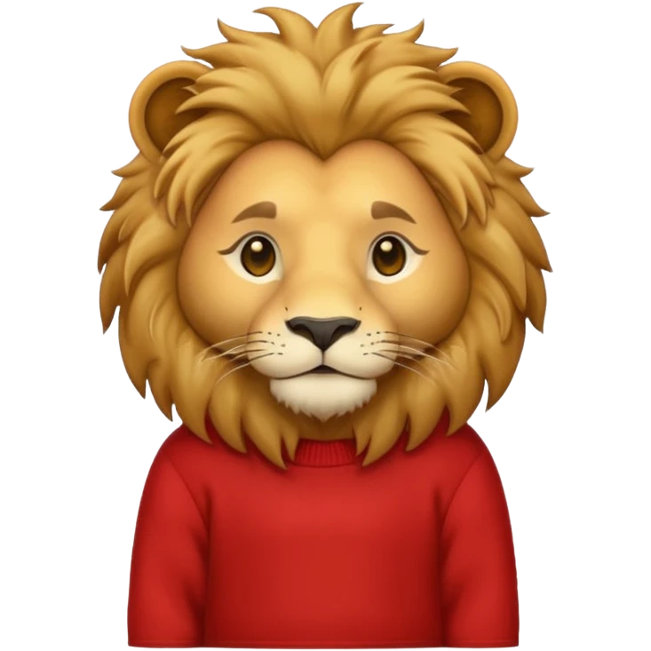 lion wearing red jumper emoji