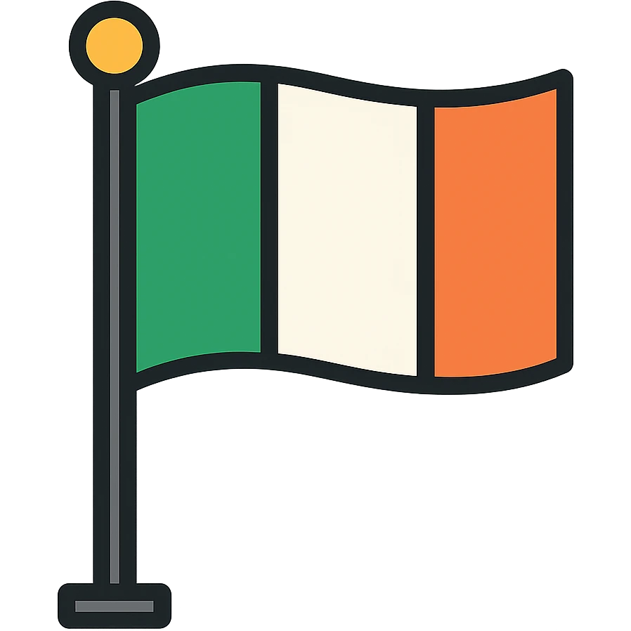 Irish flag on a pole emoji
