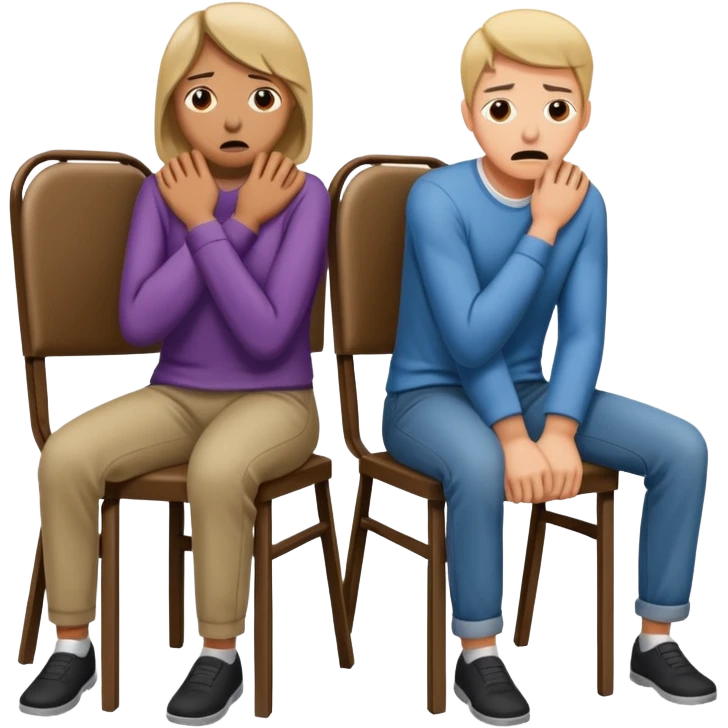 tied to chairs back-to-back, kidnapped emoji