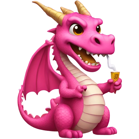 pink dragon with a cigarette  emoji