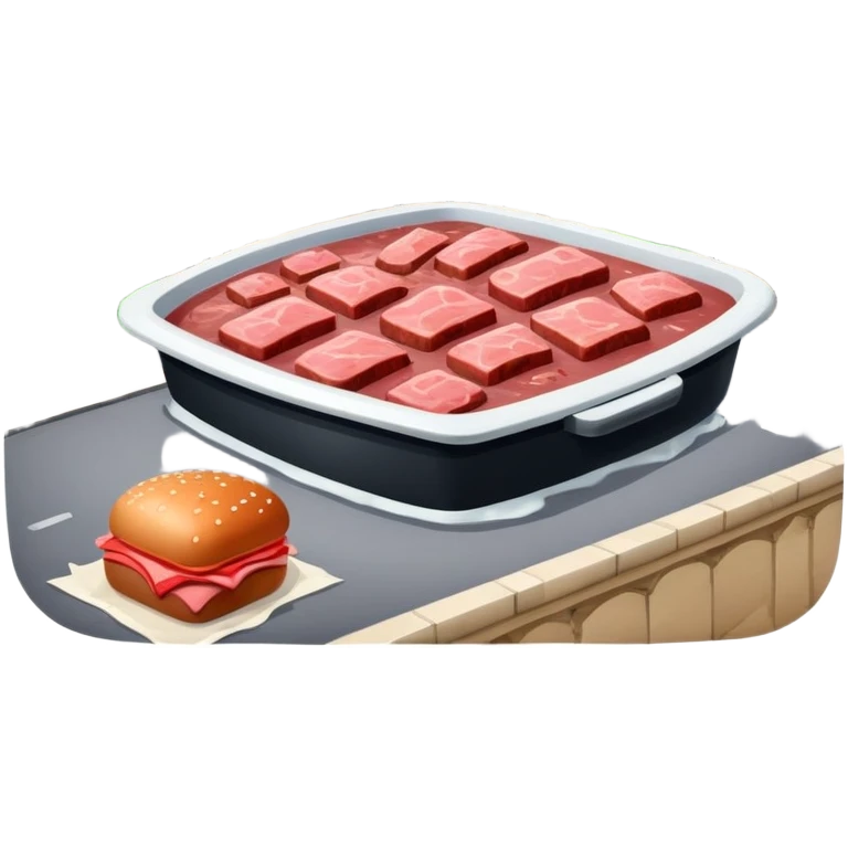  paris art gallery SPAM meat slop city arty landscape  emoji