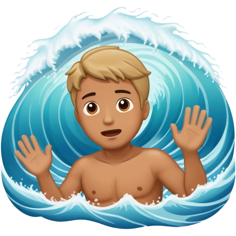 man drowning in wave emoji