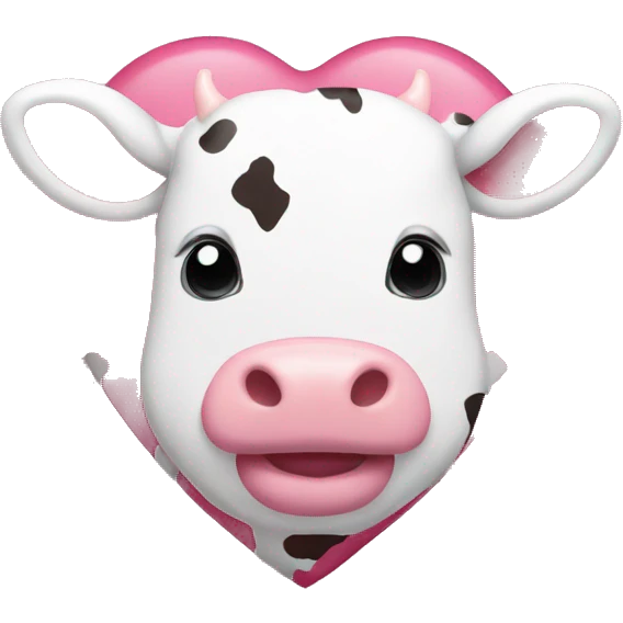 pink and white cow print heart  emoji