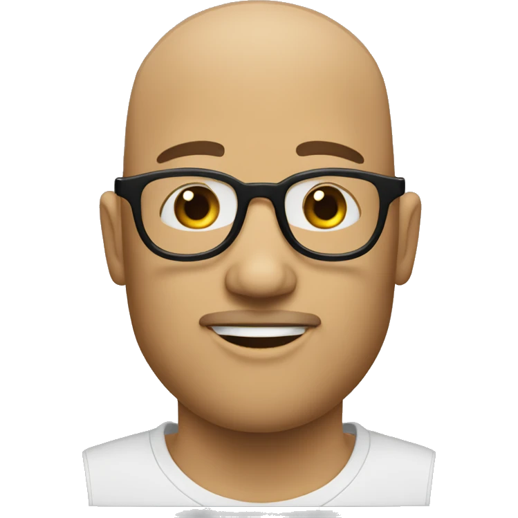 bald guy with goatee and glasses curly girl emoji
