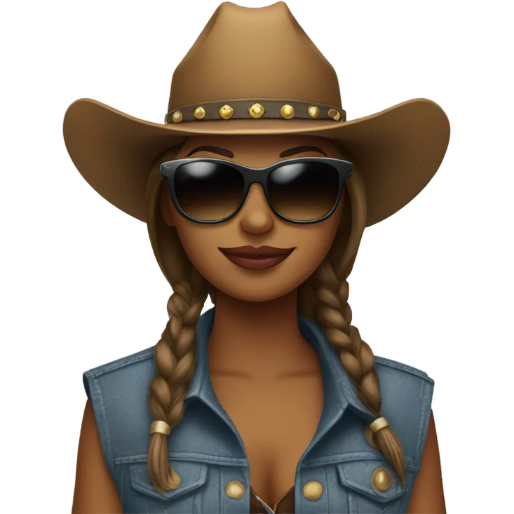 Cowgirl with sunglasses  emoji