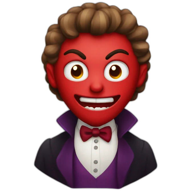 red heart with a vampire face emoji