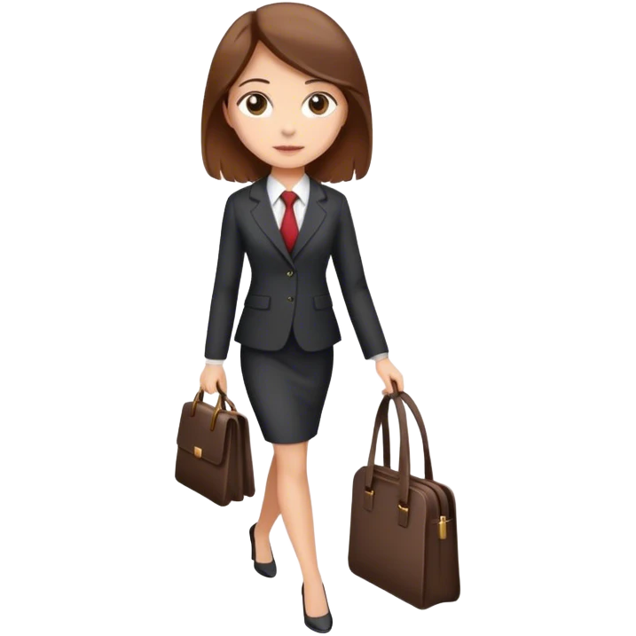 Girl with brown hair going to work emoji