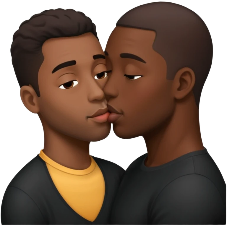 Black man kiss black man hot emoji