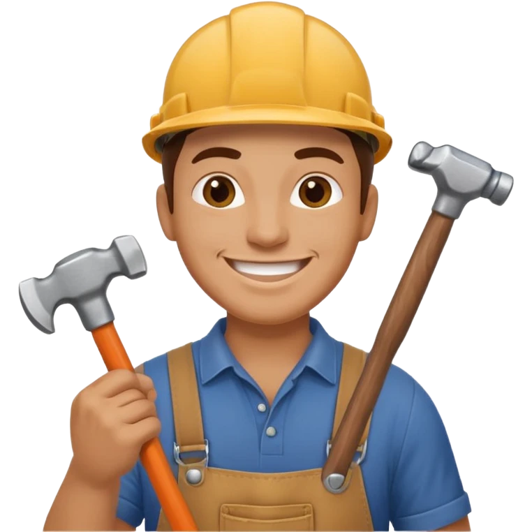 a handyman holding a hammer emoji