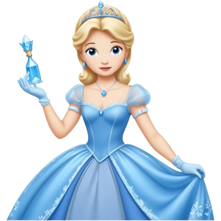 Princesa cinderella Disney com vestido grande e cheio emoji