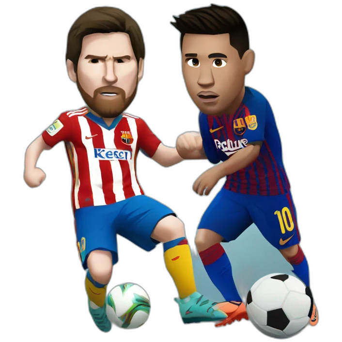 Messi fighting Ronaldo emoji