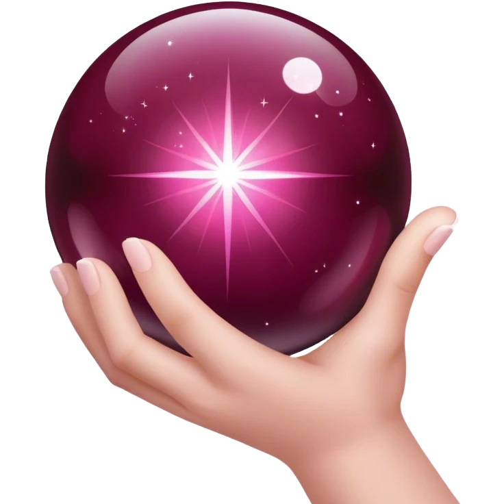 Burgundy color magic ball  sparkl in your hands emoji