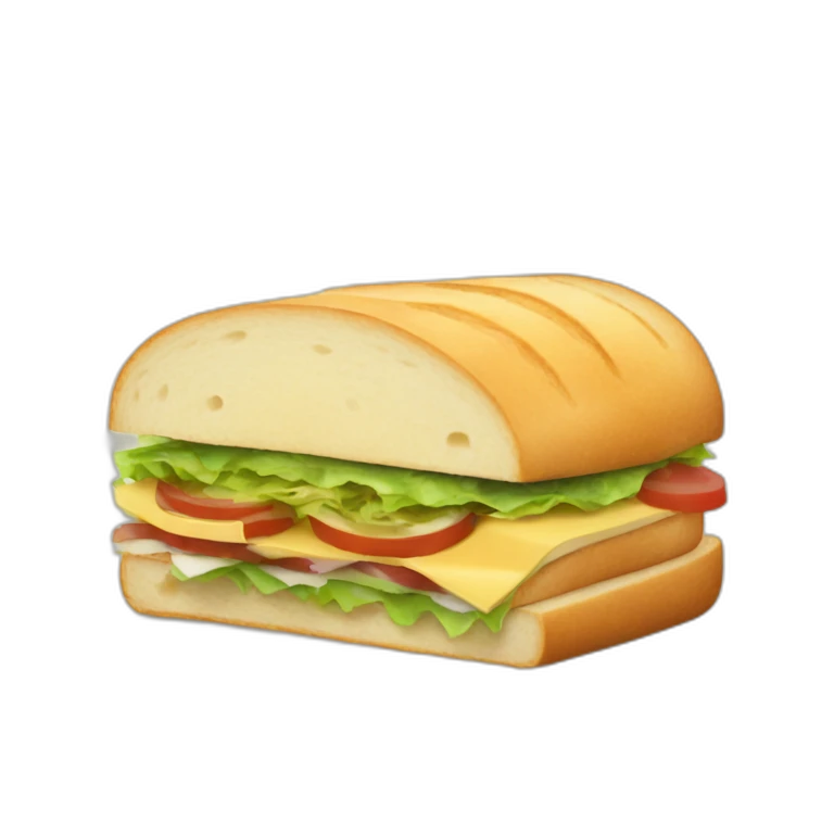 Sandwich made in the semicircular bread emoji