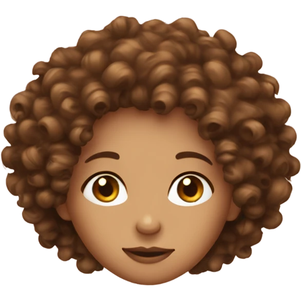 Curly girl with both eyes and hairs brown emoji