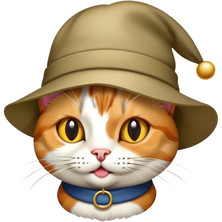 A cat wearing a hat emoji