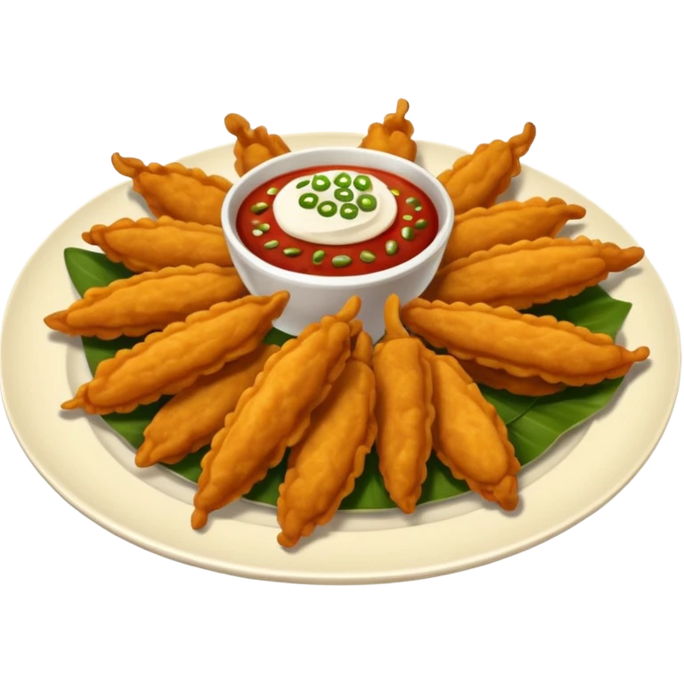 indonesian fried food with chili on a plate emoji